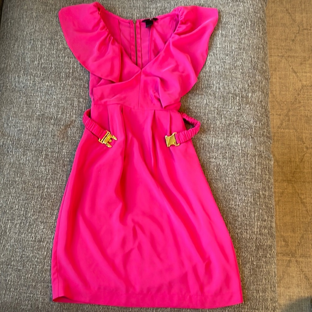 H&M Hot Pink Belted Mini Dress
